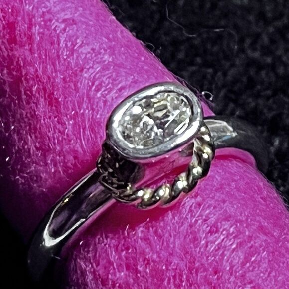 Pandora Sterling Silver & 14k Gold Halo Ring Gift Bag And Cloth Size 6 - Picture 3 of 10